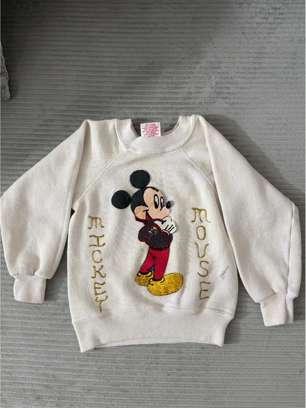 Vintage Hanes Her Way White Mickey Mouse Sweatshirt Girls M5